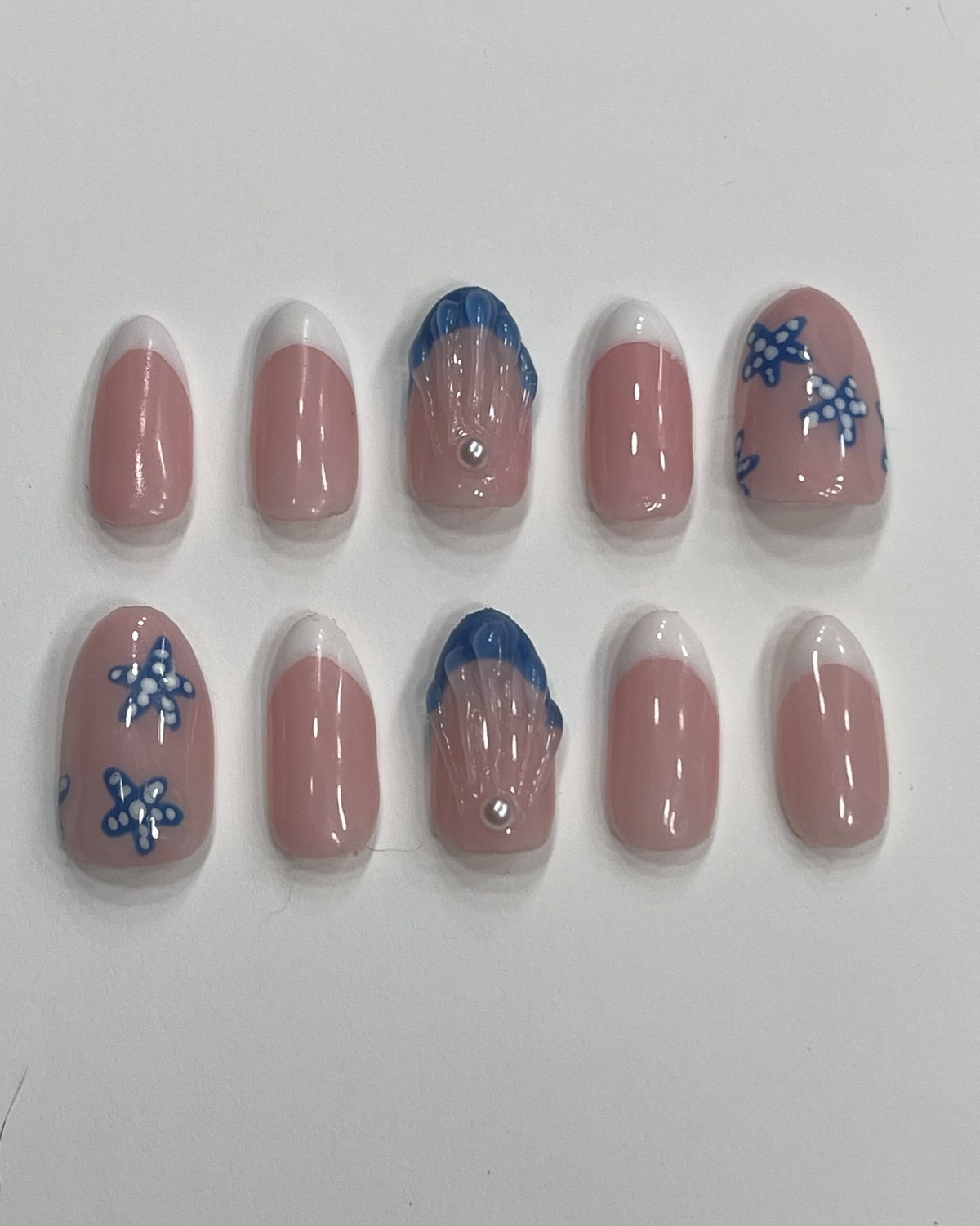 Seastar Set set, hand-painted press-on nails